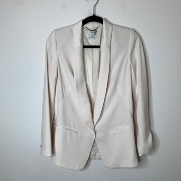 Aritzia Babaton Blazer Structured Jacket Single Button Shoulder pads Ivory 0 - Picture 11 of 16